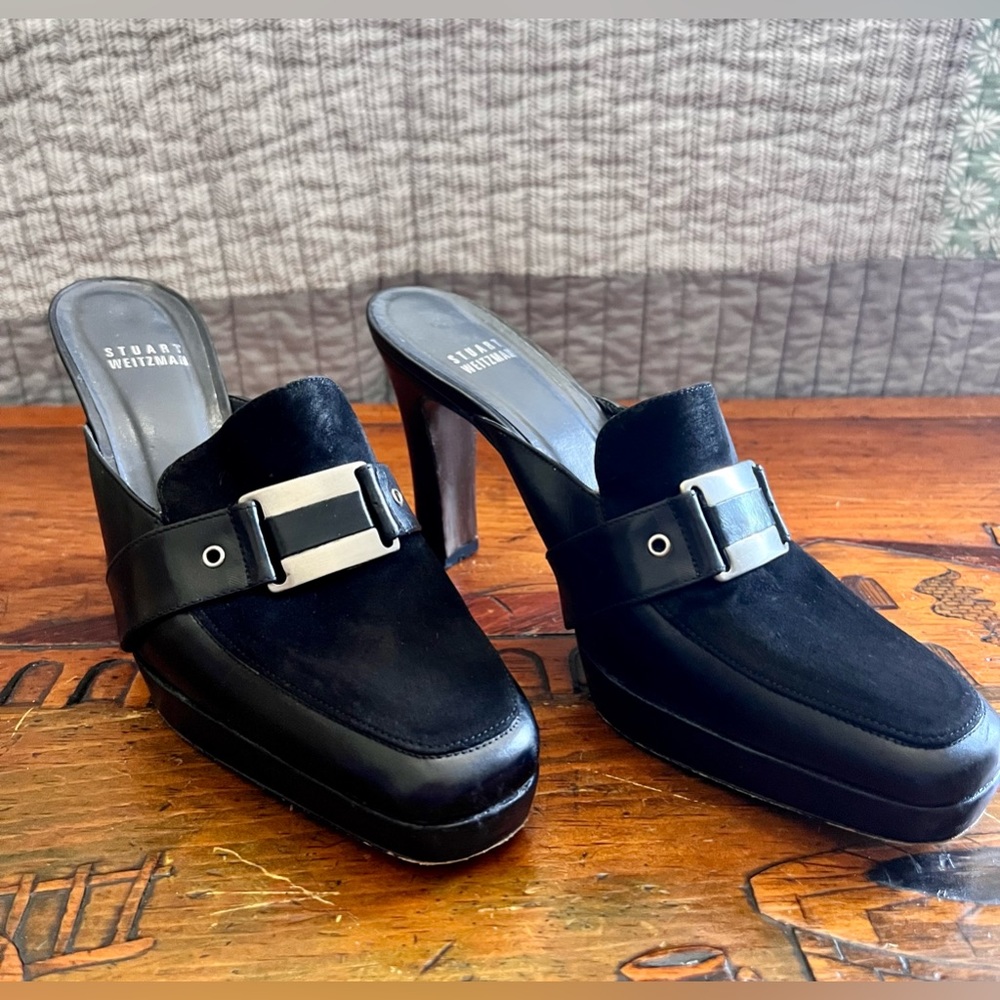 Stuart Weitzman Slip On Heels Black - image 1